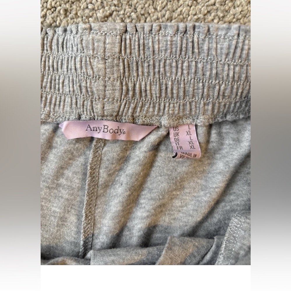 AnyBody Womens Lounge Cozy Soft Knit Wideleg Pants Size Large Gray Elastic Waist - Picture 5 of 15